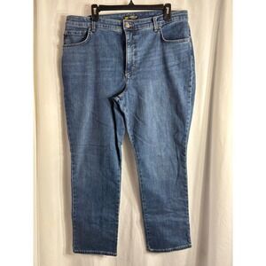 Lee Women Relaxed Fit Straight Leg High Rise‎ Jeans Medium Wash Slims Size 16P